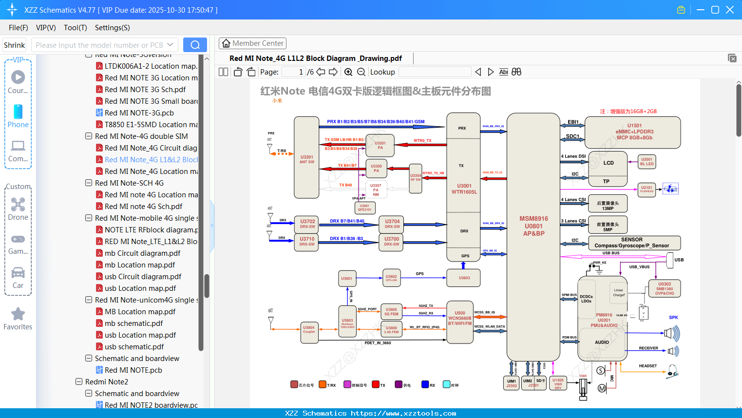 Xiaomi Redmi Note_4G L1&L2 Block Diagram & Drawing